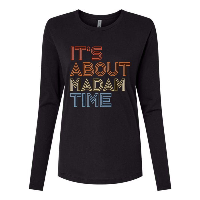 ItS Is About Madam Time Womens Cotton Relaxed Long Sleeve T-Shirt