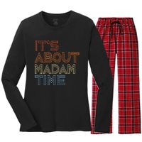 ItS Is About Madam Time Women's Long Sleeve Flannel Pajama Set 