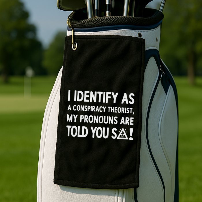 I Identify As A Conspiracy Theorist My Pronouns Are Told You So Golf Towel