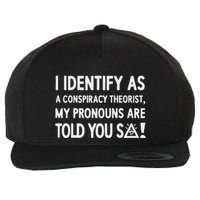 I Identify As A Conspiracy Theorist My Pronouns Are Told You So Wool Snapback Cap