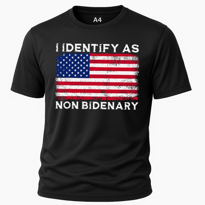 I Identify As Non Bidenary Patriot American Flag 4th Of July Cooling Performance Crew T-Shirt