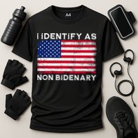 I Identify As Non Bidenary Patriot American Flag 4th Of July Cooling Performance Crew T-Shirt
