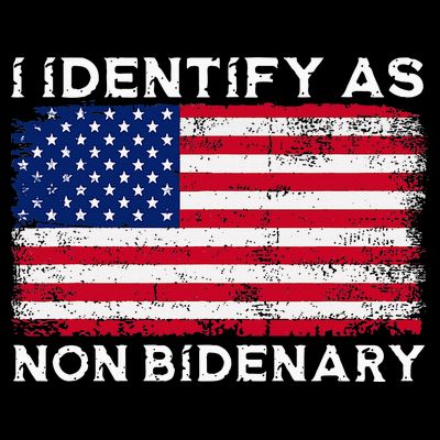 I Identify As Non Bidenary Patriot American Flag 4th Of July T-Shirt
