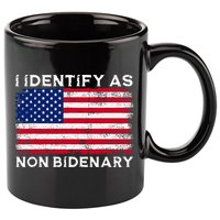 I Identify As Non Bidenary Patriot American Flag 4th Of July 11oz C Handle Ceramic Mug