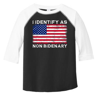 I Identify As Non Bidenary Patriot American Flag 4th Of July Toddler Fine Jersey T-Shirt