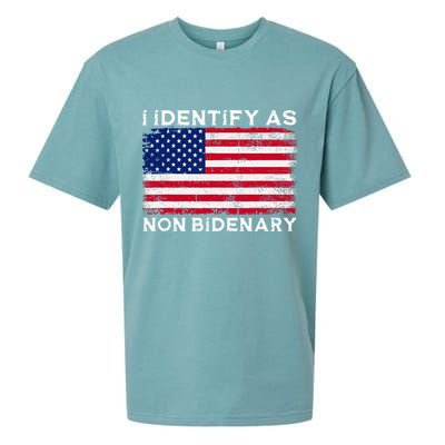 I Identify As Non Bidenary Patriot American Flag 4th Of July Sueded Cloud Jersey T-Shirt