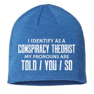 I Identify As A Conspiracy Theorist Pronouns Are Told You So Sustainable Beanie