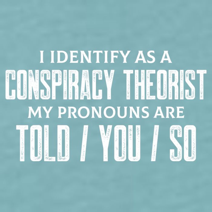 I Identify As A Conspiracy Theorist Pronouns Are Told You So Sueded Cloud Jersey T-Shirt