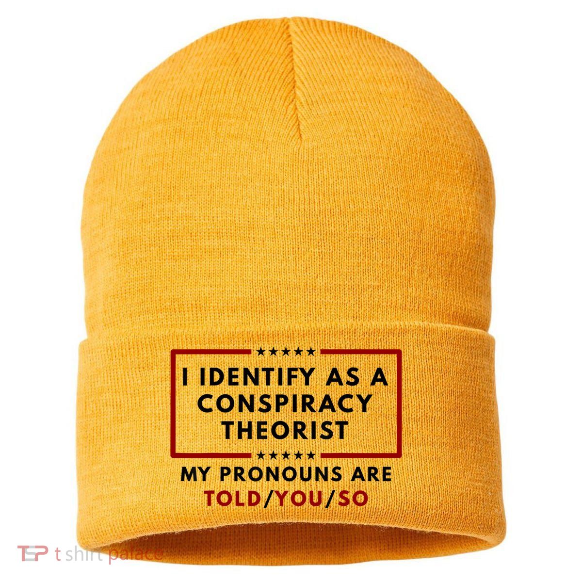 I Identify As A Conspiracy Theorist My Pronouns Are Told Sustainable Knit Beanie