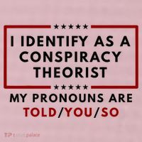 I Identify As A Conspiracy Theorist My Pronouns Are Told 25L Jumbo Tote