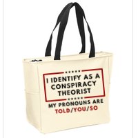 I Identify As A Conspiracy Theorist My Pronouns Are Told Zip Tote Bag