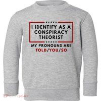 I Identify As A Conspiracy Theorist My Pronouns Are Told Toddler Sweatshirt