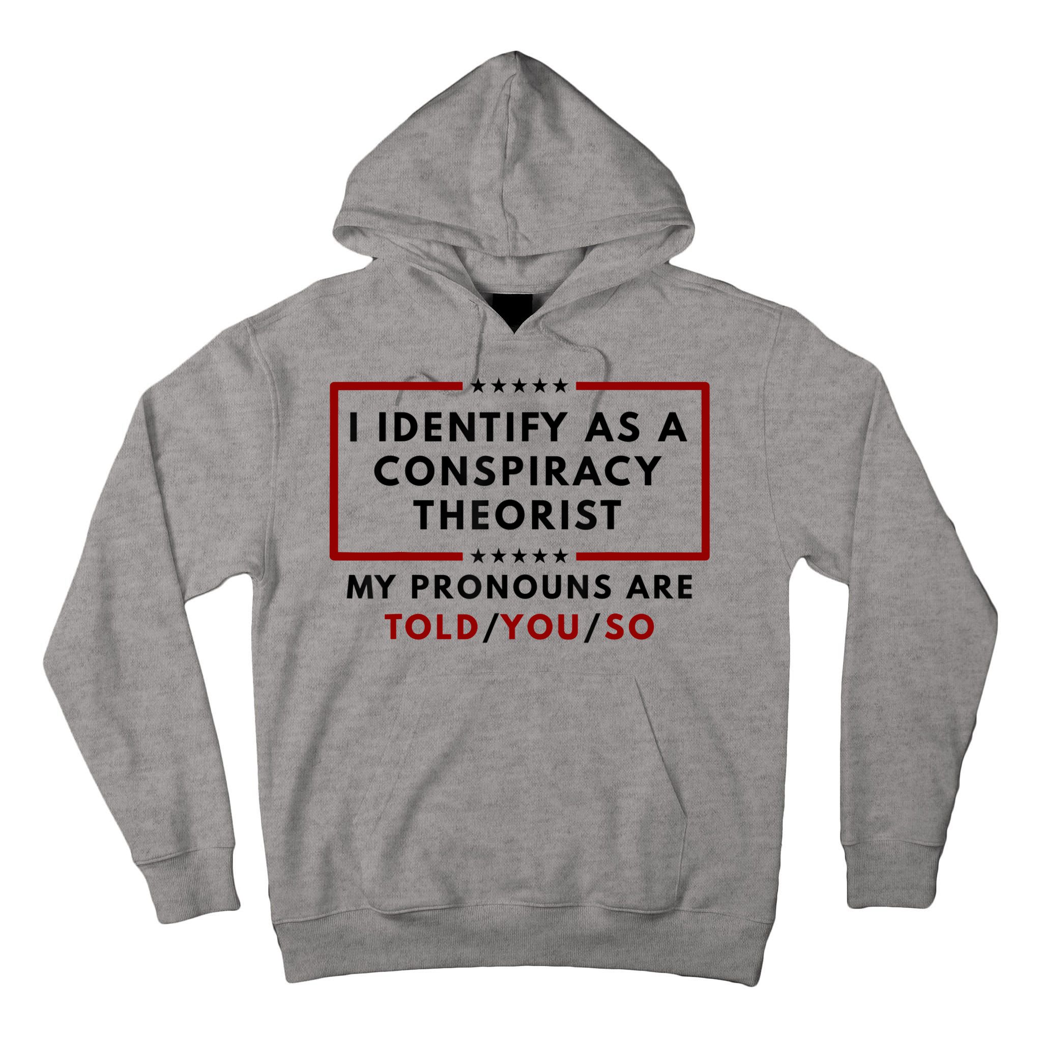 I Identify As A Conspiracy Theorist My Pronouns Are Told Tall Hoodie