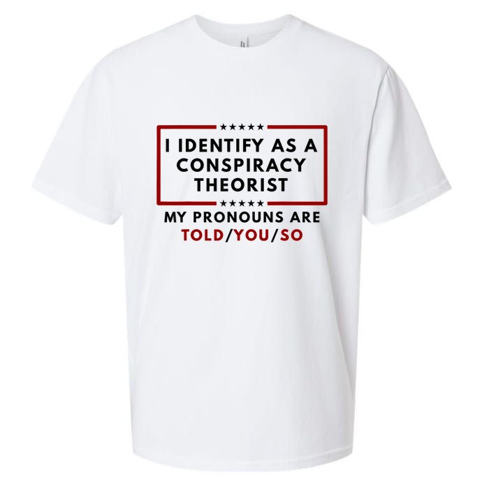 I Identify As A Conspiracy Theorist My Pronouns Are Told Sueded Cloud Jersey T-Shirt
