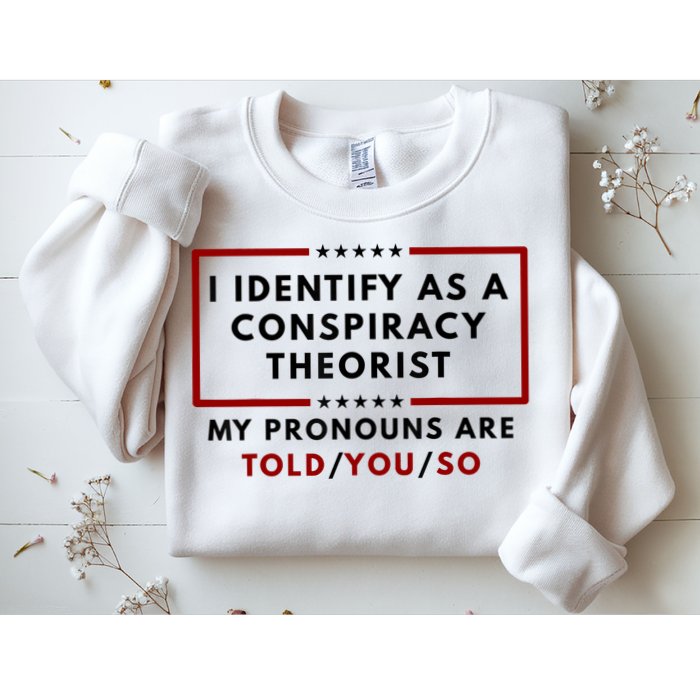 I Identify As A Conspiracy Theorist My Pronouns Are Told Sweatshirt
