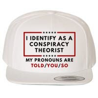 I Identify As A Conspiracy Theorist My Pronouns Are Told Wool Snapback Cap