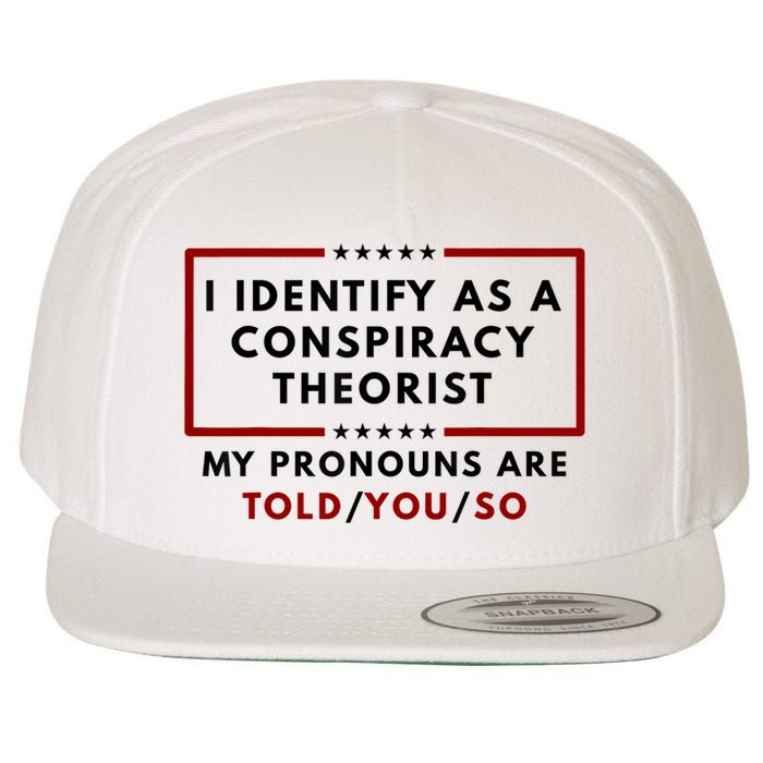 I Identify As A Conspiracy Theorist My Pronouns Are Told Wool Snapback Cap