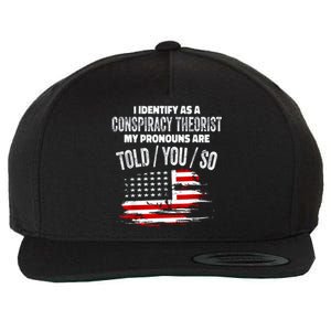 I Identify As A Conspiracy Theorist Pronouns Are Told You So Wool Snapback Cap