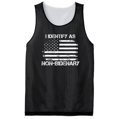 I Identify As Non Bidenary American Flag Mesh Reversible Basketball Jersey Tank