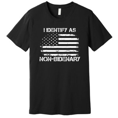 I Identify As Non Bidenary American Flag Premium T-Shirt