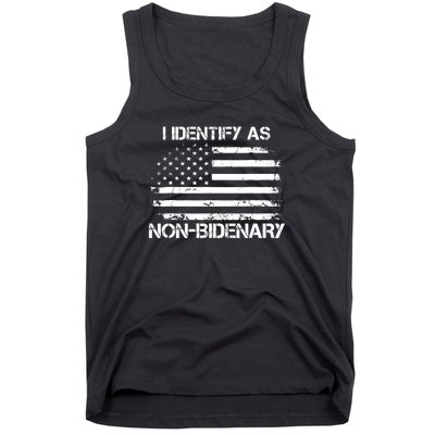 I Identify As Non Bidenary American Flag Tank Top