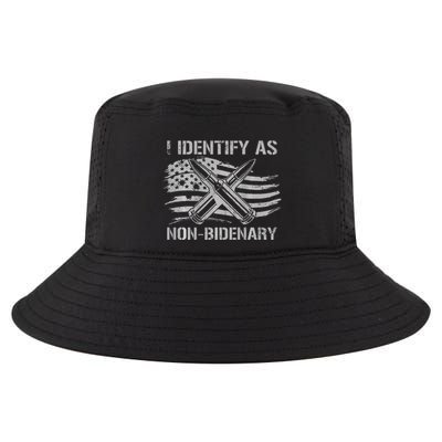 I Identify As N.O.N.B.I.D.E.N.A.R.Y American Flag Cool Comfort Performance Bucket Hat