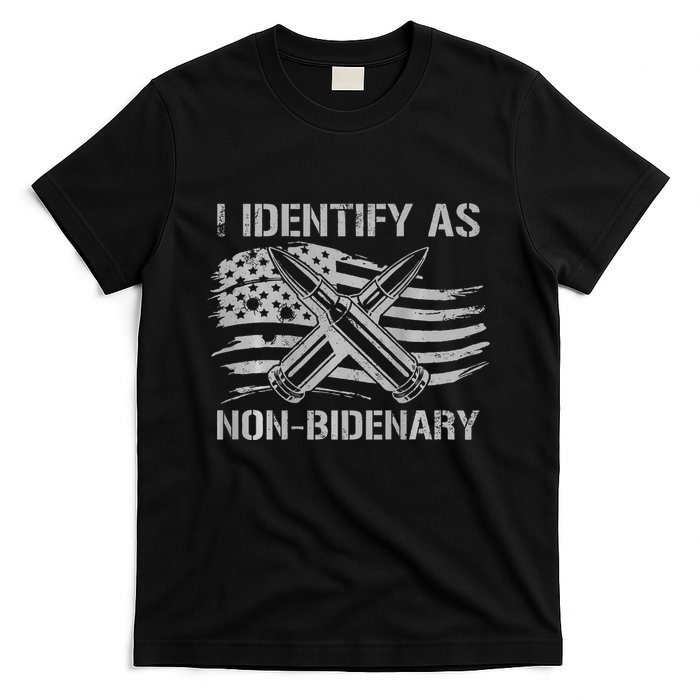 I Identify As N.O.N.B.I.D.E.N.A.R.Y American Flag T-Shirt