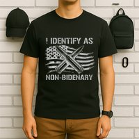 I Identify As N.O.N.B.I.D.E.N.A.R.Y American Flag T-Shirt