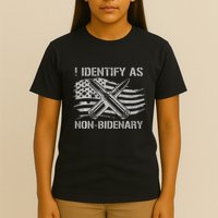 I Identify As N.O.N.B.I.D.E.N.A.R.Y American Flag T-Shirt