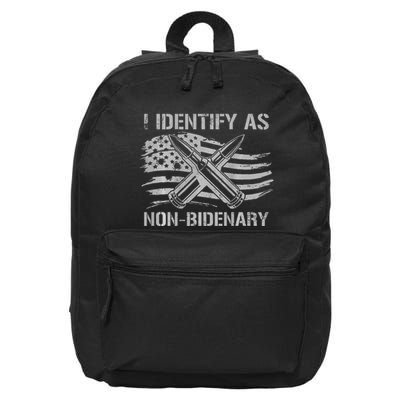 I Identify As N.O.N.B.I.D.E.N.A.R.Y American Flag 16 in Basic Backpack