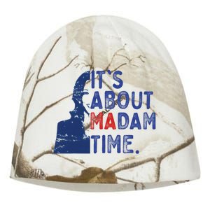 Its Is About Madam Time Election 2024 Harris Funny Kati - Camo Knit Beanie