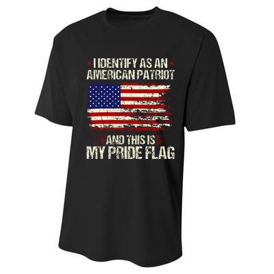 I Identify As An American Patriot This Is My Pride Flag Performance Sprint T-Shirt