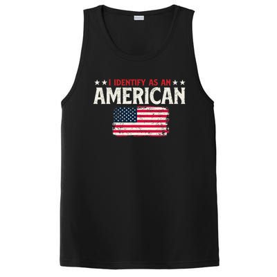 I Identify As An American - USA Flag 4th of July Fourth PosiCharge Competitor Tank