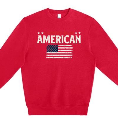 I Identify As An American - USA Flag 4th of July Fourth Premium Crewneck Sweatshirt