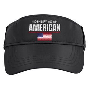 I Identify As An American No Identity Politics Usa Flag Adult Drive Performance Visor