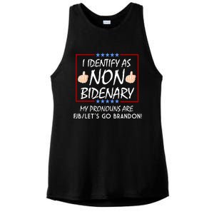 I Identify As Non Bidenary Funny My Pronouns Are FJB Lets Go Brandon Ladies PosiCharge Tri-Blend Wicking Tank