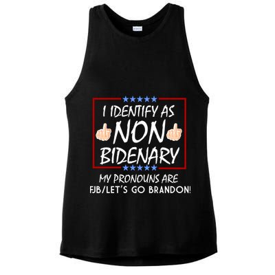 I Identify As Non Bidenary Funny My Pronouns Are FJB Lets Go Brandon Ladies PosiCharge Tri-Blend Wicking Tank