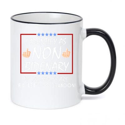 I Identify As Non Bidenary Funny My Pronouns Are FJB Lets Go Brandon 11oz Black Color Changing Mug