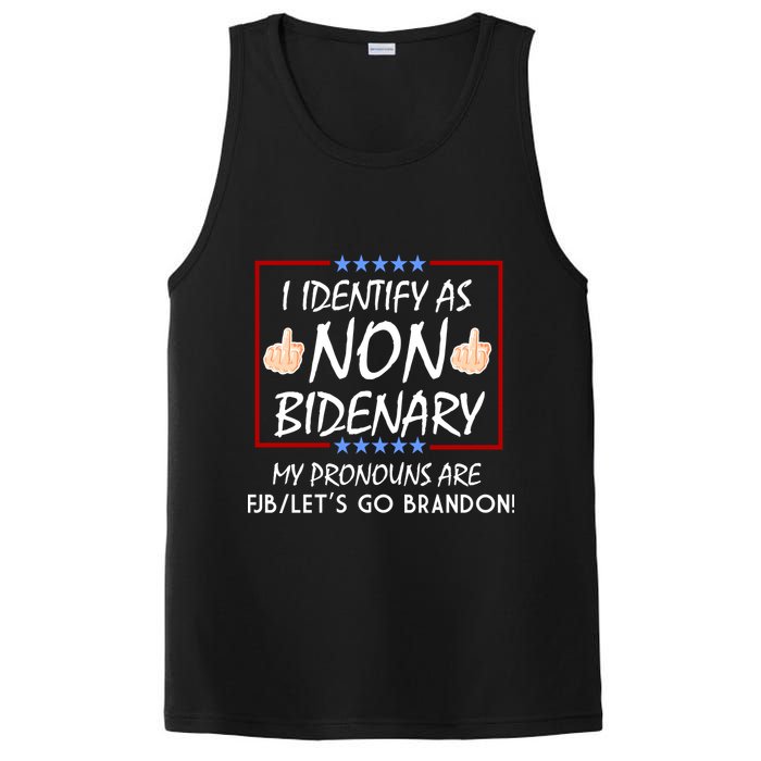 I Identify As Non Bidenary Funny My Pronouns Are FJB Lets Go Brandon PosiCharge Competitor Tank