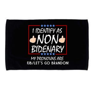 I Identify As Non Bidenary Funny My Pronouns Are FJB Lets Go Brandon Microfiber Hand Towel