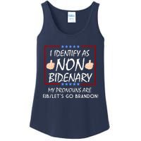 I Identify As Non Bidenary Funny My Pronouns Are FJB Lets Go Brandon Ladies Essential Tank