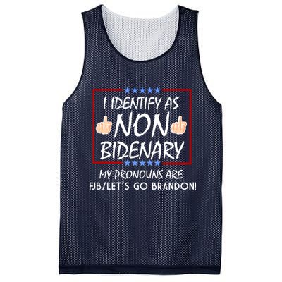 I Identify As Non Bidenary Funny My Pronouns Are FJB Lets Go Brandon Mesh Reversible Basketball Jersey Tank