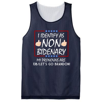 I Identify As Non Bidenary Funny My Pronouns Are FJB Lets Go Brandon Mesh Reversible Basketball Jersey Tank