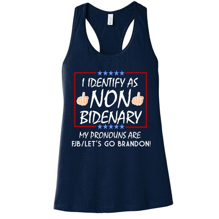 I Identify As Non Bidenary Funny My Pronouns Are FJB Lets Go Brandon Womens Tank Top