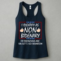 I Identify As Non Bidenary Funny My Pronouns Are FJB Lets Go Brandon Womens Tank Top