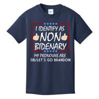 I Identify As Non Bidenary Funny My Pronouns Are FJB Lets Go Brandon Kids T-Shirt