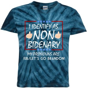 I Identify As Non Bidenary Funny My Pronouns Are FJB Lets Go Brandon Kids Tie-Dye T-Shirt