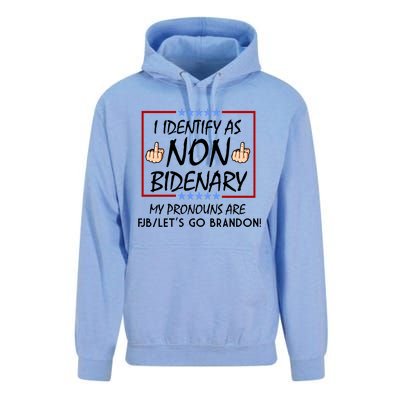 I Identify As Non Bidenary Funny My Pronouns Are FJB Lets Go Brandon Unisex Surf Hoodie