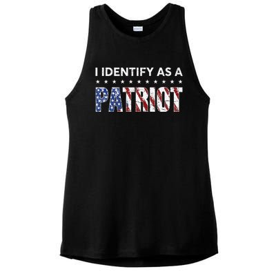 I Identify As A Patriot American Flag Patriotism Patriotic Ladies PosiCharge Tri-Blend Wicking Tank