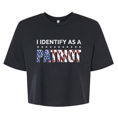 I Identify As A Patriot American Flag Patriotism Patriotic Bella+Canvas Jersey Crop Tee